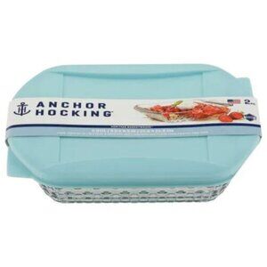 Anchor Hocking 2 QT/L dish with lid 8.5x8.5in/21.6x21.6cm